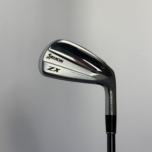 Golf club (driving iron) with 'Srixon XZ' branding on a gray background